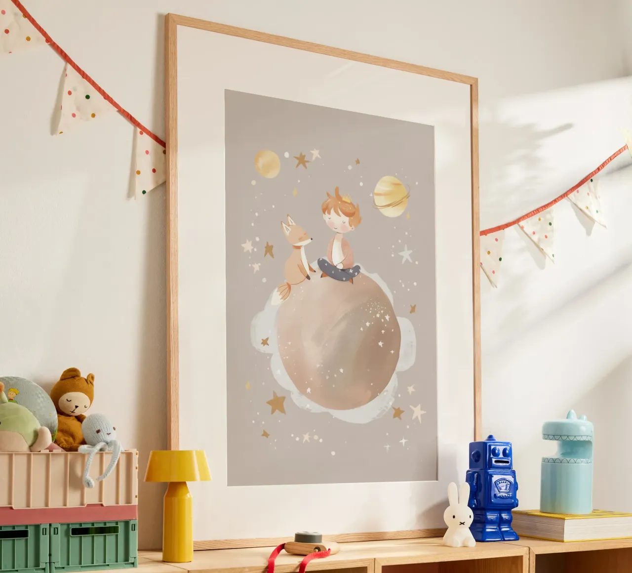 Estampado de guardería, ilustración de planeta espacial, estampado celestial poster de Little Lola