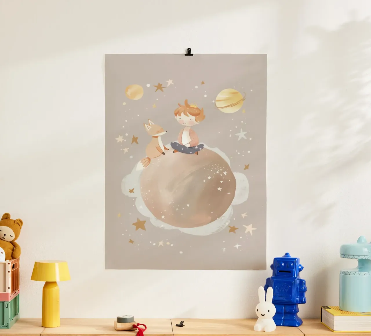 Estampado de guardería, ilustración de planeta espacial, estampado celestial poster de Little Lola