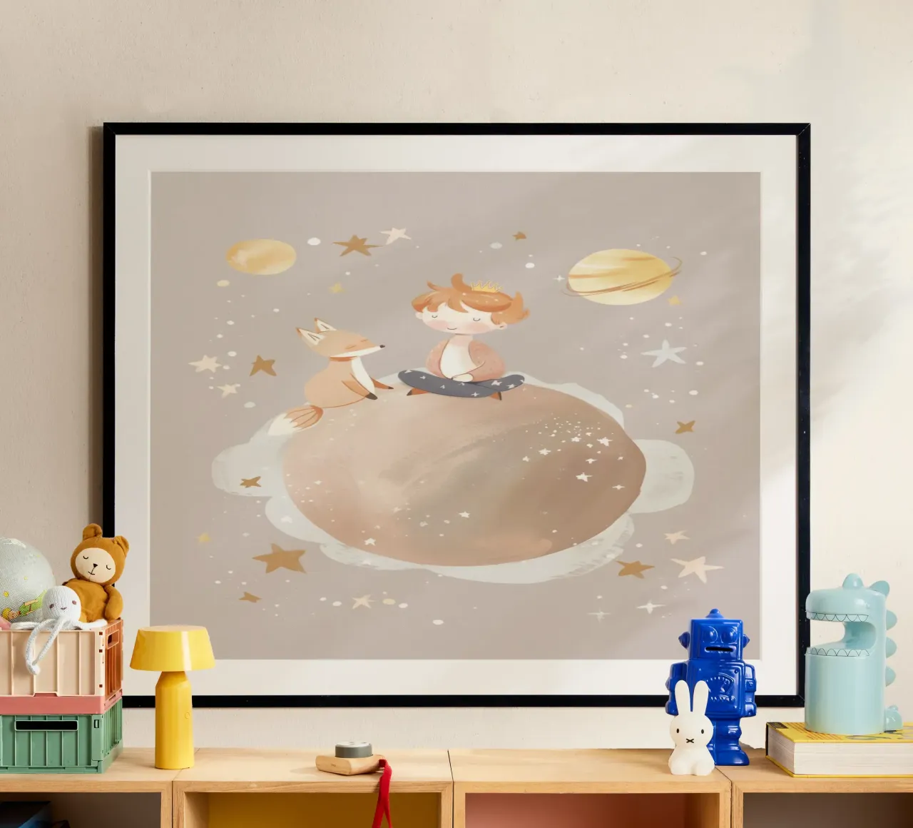Nursery Print, Planet Space Illustration, Celestial Print poster by Little Lola