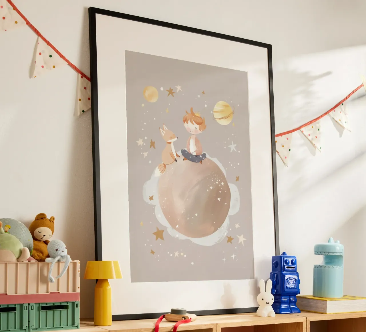 Nursery Print, Planet Space Illustration, Celestial Print poster by Little Lola