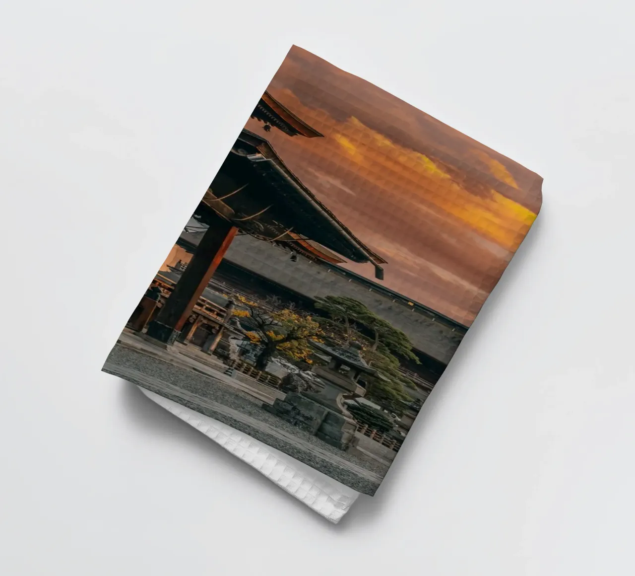 Tramonto del tempio Zenkoji a Nagano, Giappone canovaccio da cucina da Marcel Bisig