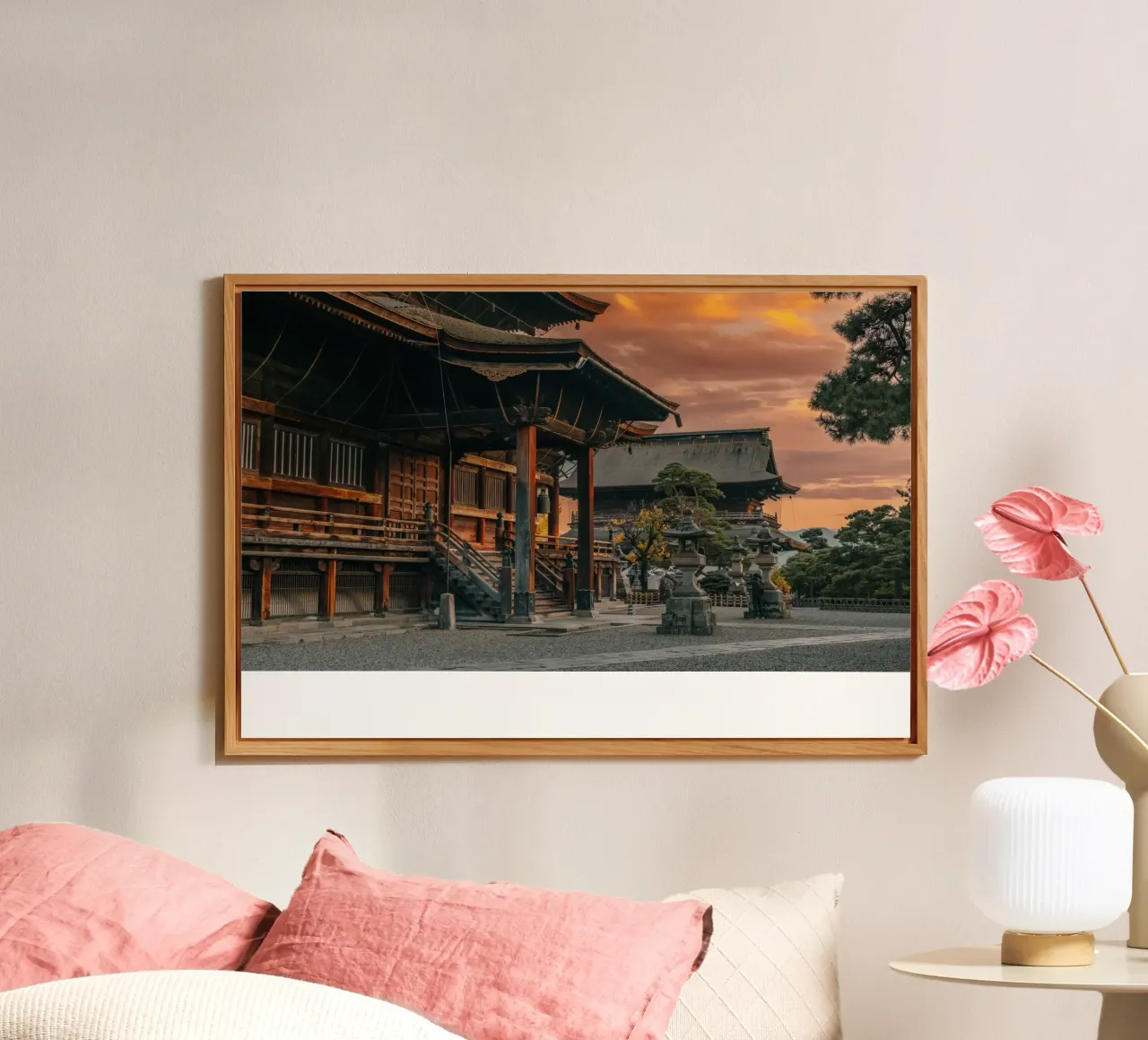 Zenkoji Temple Sunset in Nagano, Japan alu-dibond by Marcel Bisig