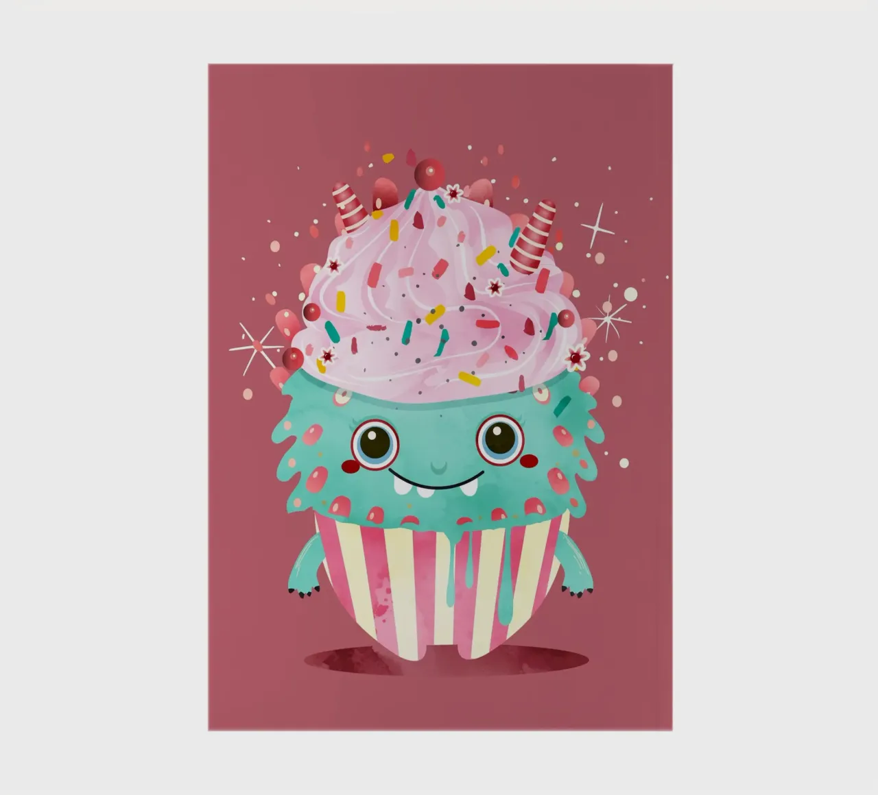 Cupcake monster motif with colourful icing & sprinkles notebook by namosh