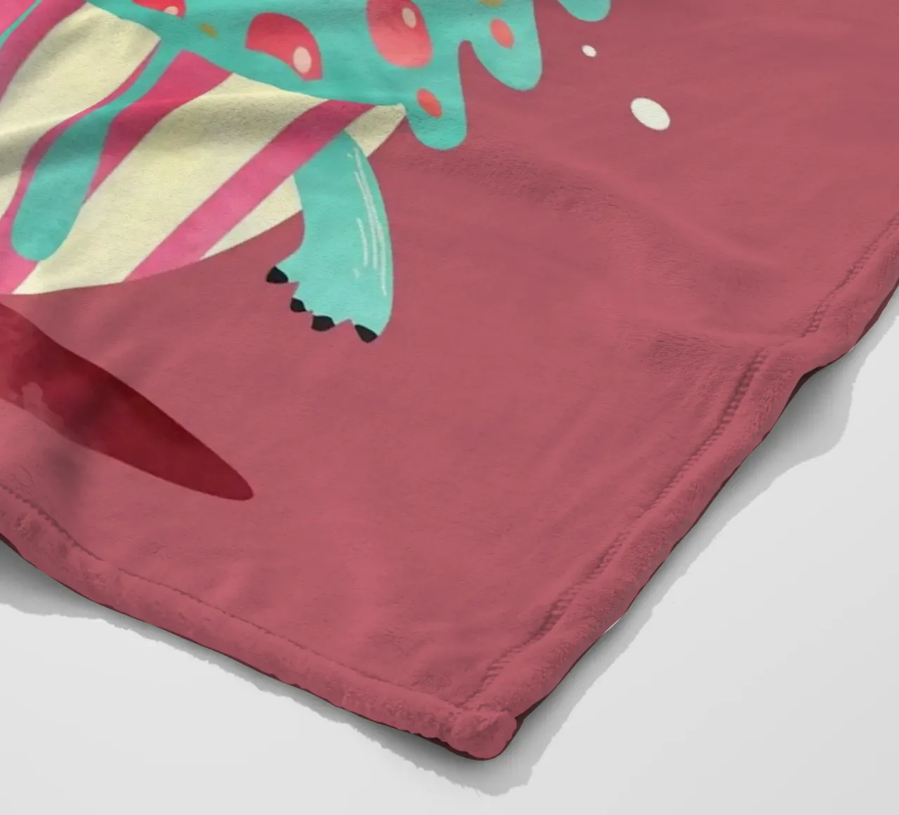 Cupcake monster motif with colourful icing & sprinkles fleece blanket by namosh