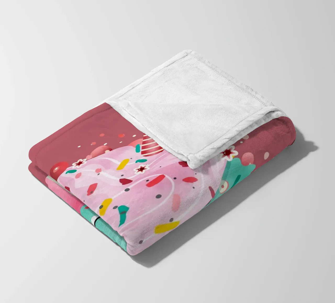 Cupcake monster motif with colourful icing & sprinkles fleece blanket by namosh