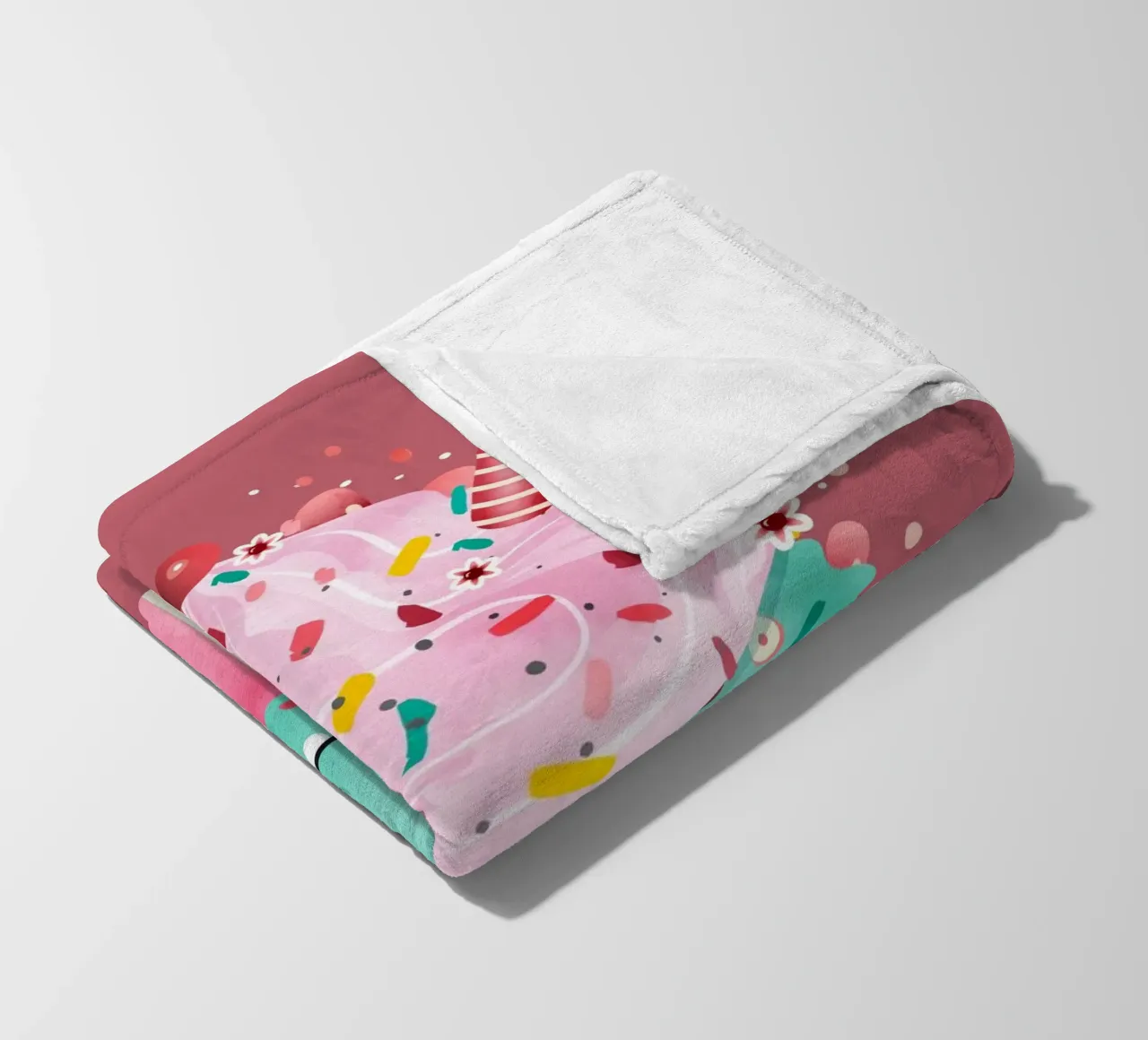 Cupcake monster motif with colourful icing & sprinkles fleece blanket by namosh