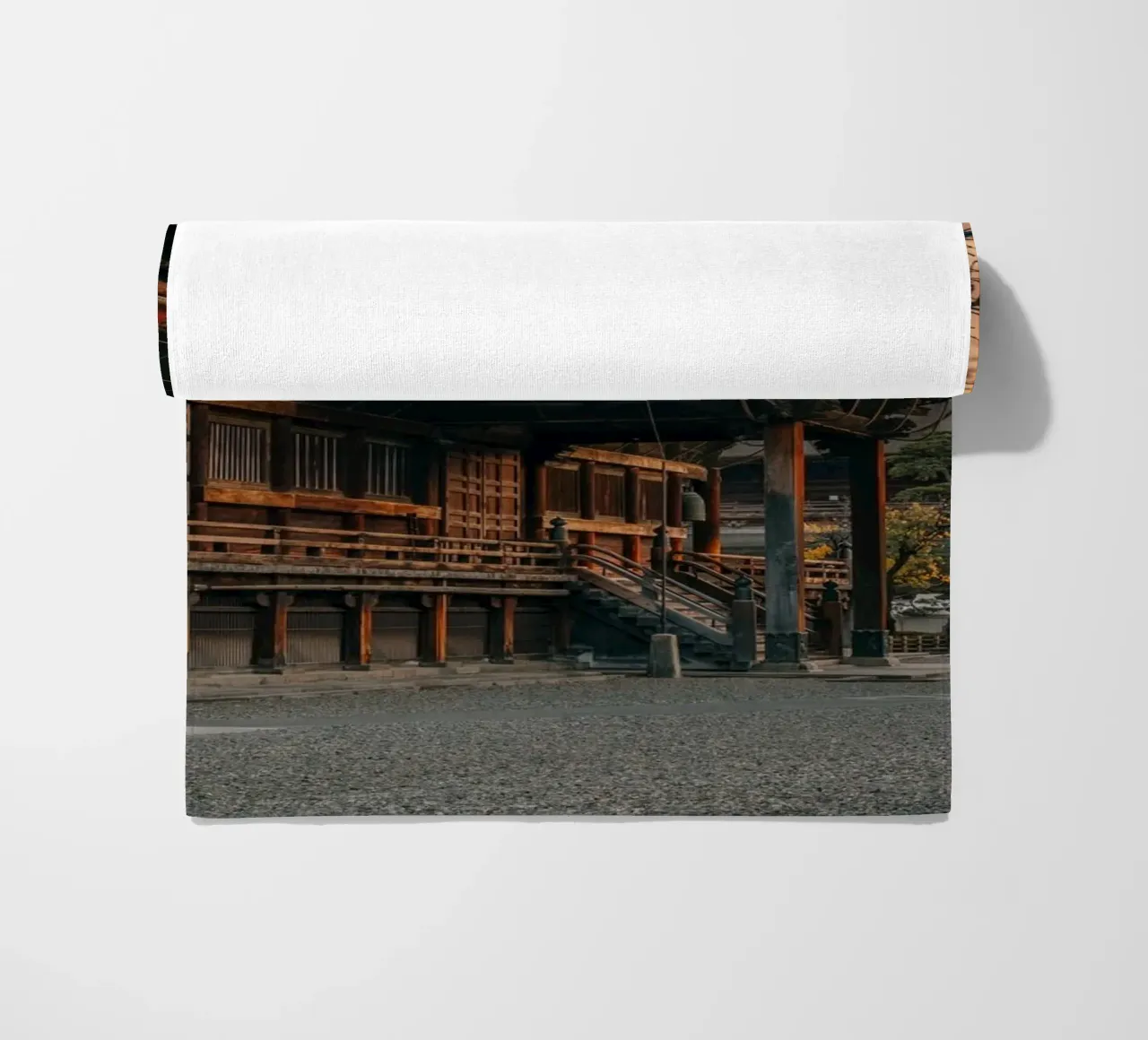 Zenkoji Temple Sunset in Nagano, Japan beach towel by Marcel Bisig
