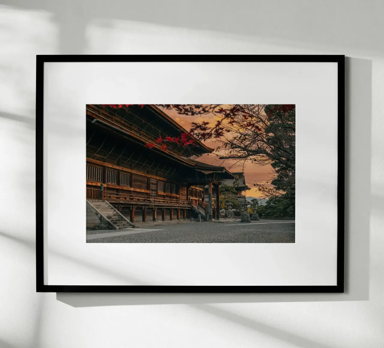 Zenkoji Temple Sunset in Nagano, Japan poster by Marcel Bisig