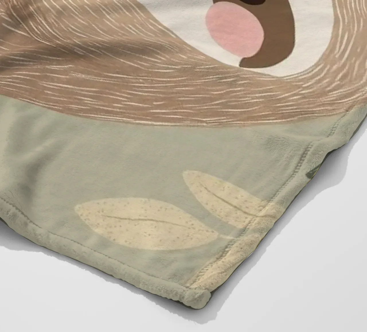 Simpatica illustrazione di un bradipo per la cameretta o la stanza dei giochi dei bambini coperta in pile da Little Lola