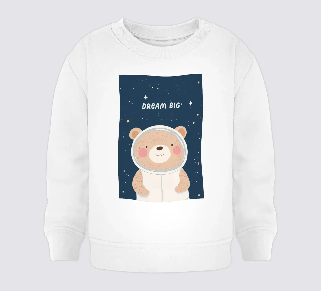 Orso nello spazio Illustrazione Affermazione positiva per bambini felpa neonato da Little Lola