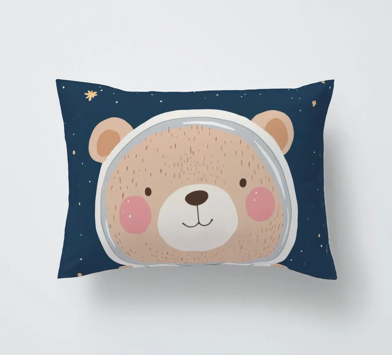 Orso nello spazio Illustrazione Affermazione positiva per bambini cuscino da Little Lola