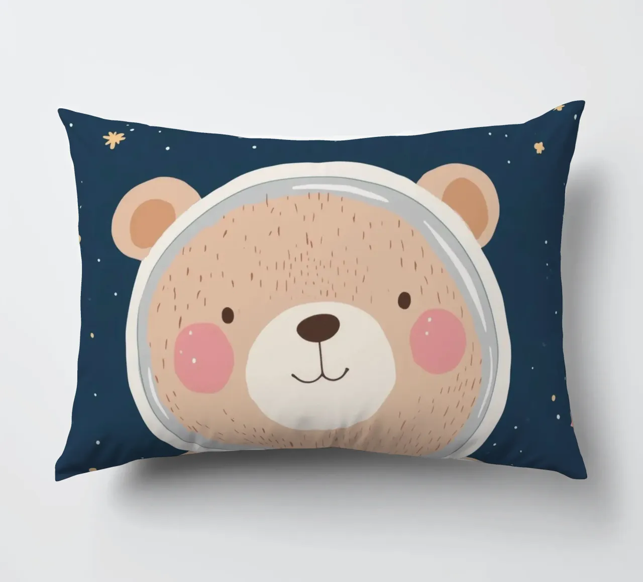 Orso nello spazio Illustrazione Affermazione positiva per bambini cuscino da Little Lola