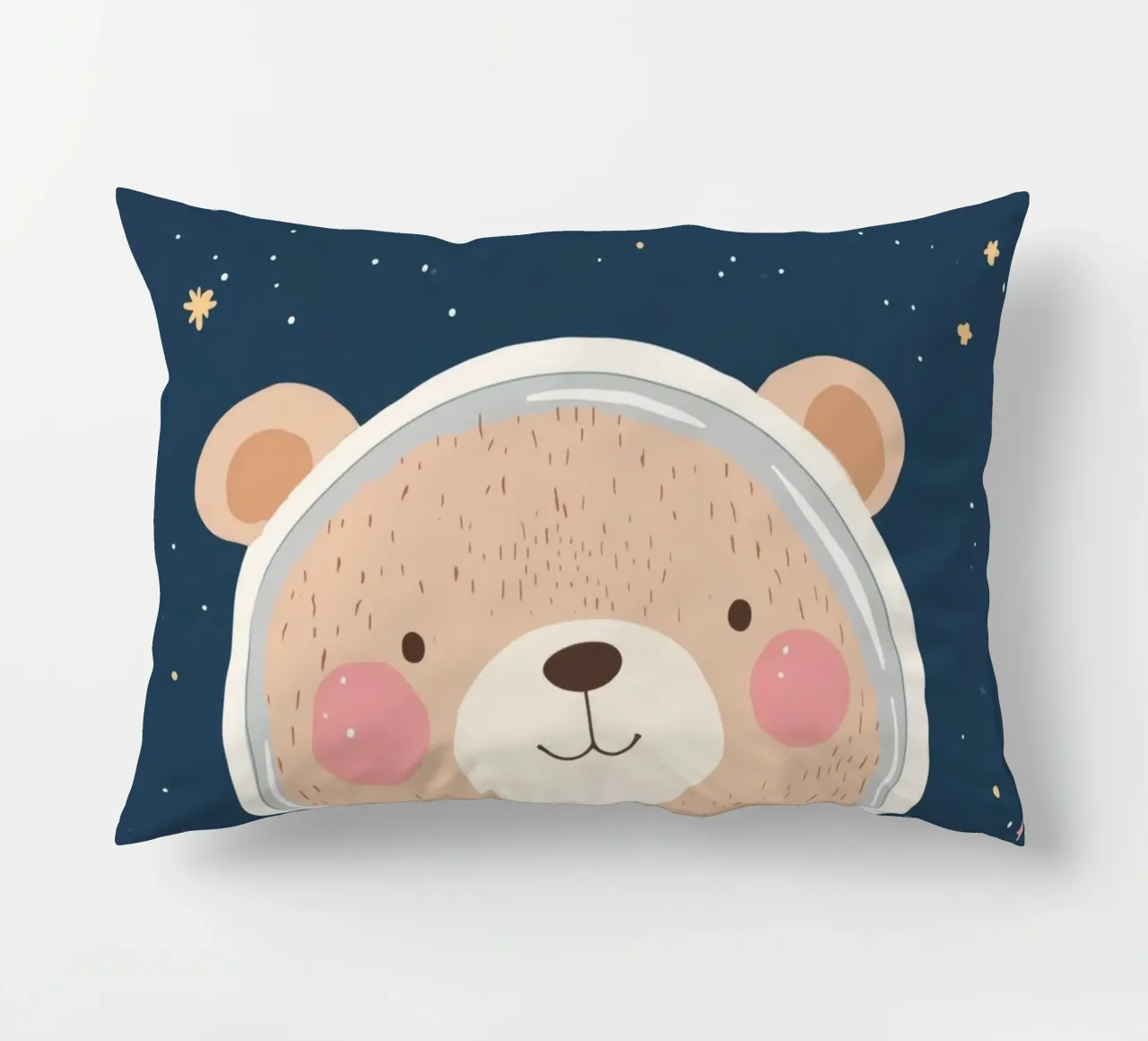 Orso nello spazio Illustrazione Affermazione positiva per bambini cuscino da Little Lola