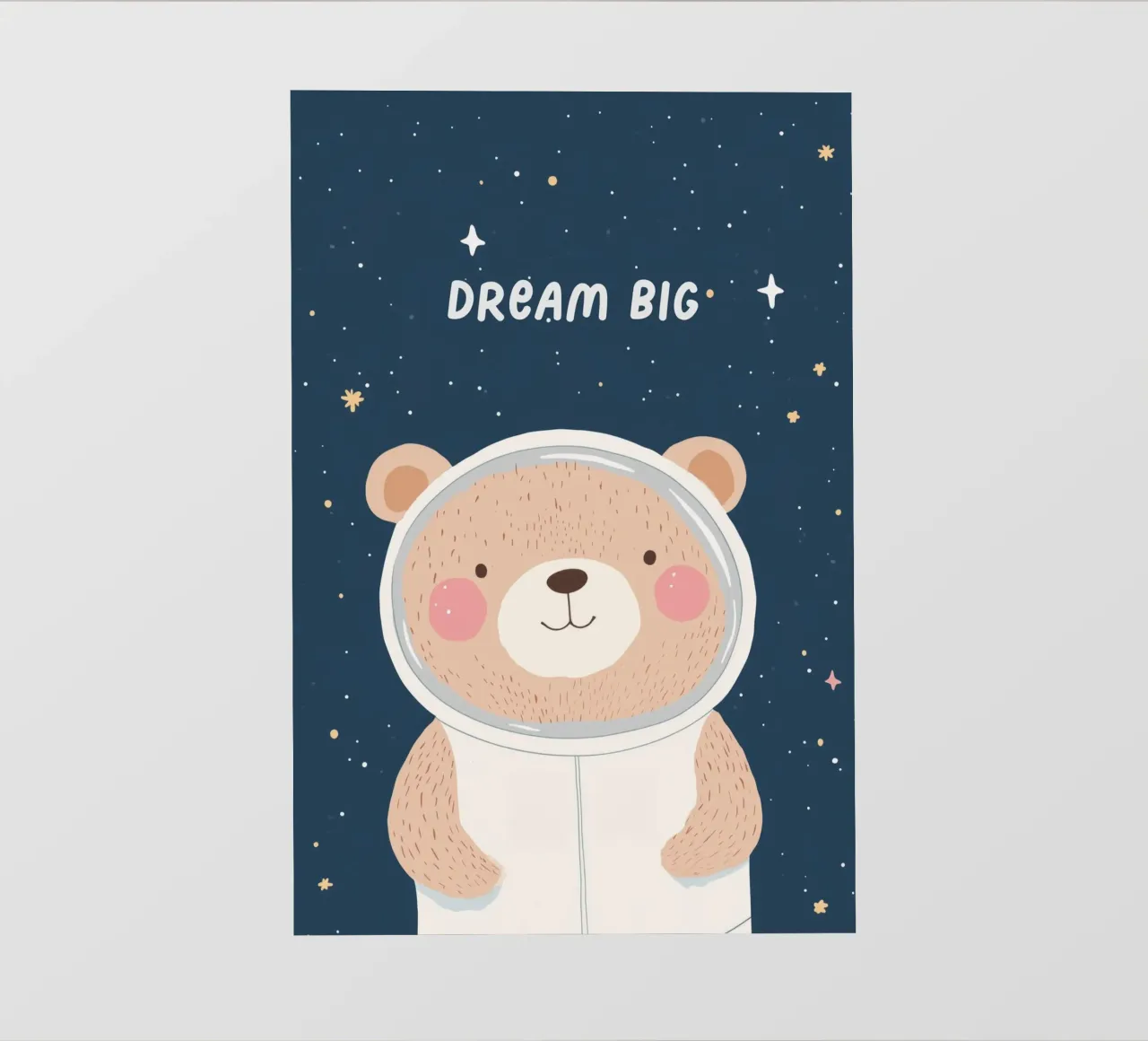 Orso nello spazio Illustrazione Affermazione positiva per bambini pellicola backlit da Little Lola