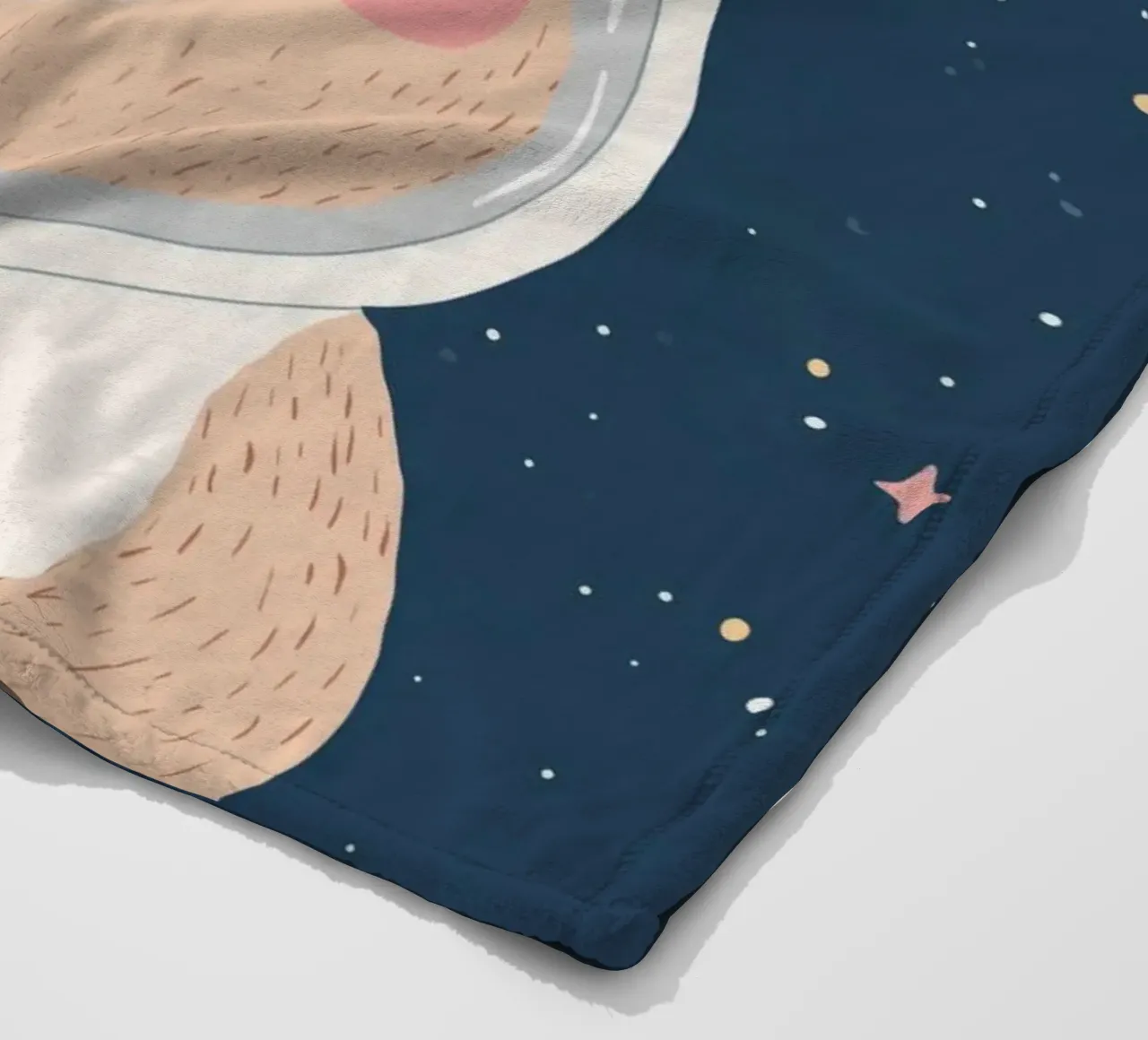 Bear in Space Illustration Positive Affirmation for children fleece blanket by Little Lola