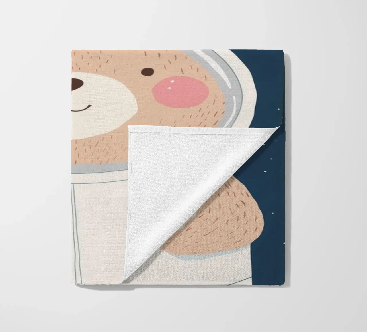Orso nello spazio Illustrazione Affermazione positiva per bambini telo mare da Little Lola
