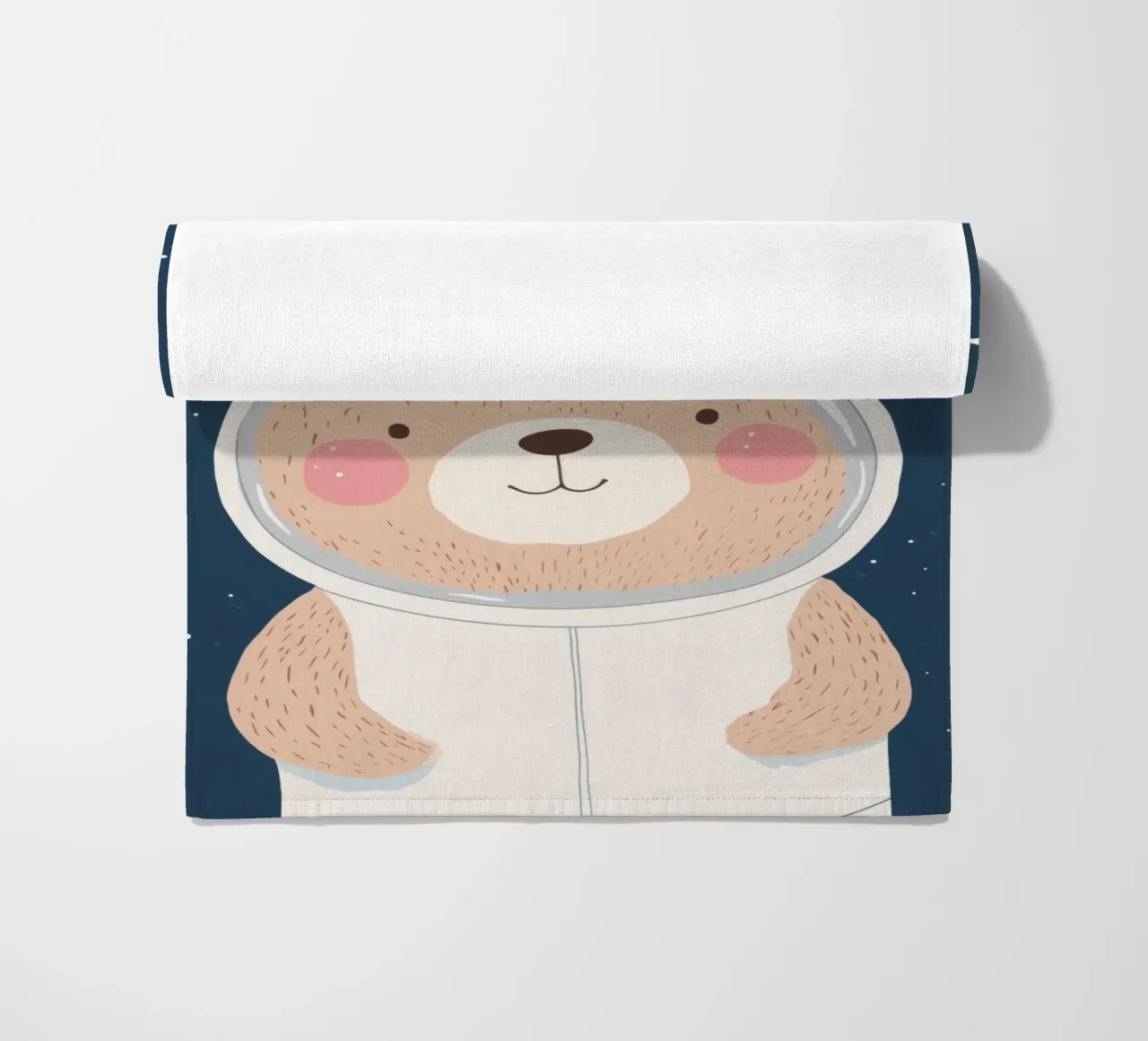 Orso nello spazio Illustrazione Affermazione positiva per bambini telo mare da Little Lola