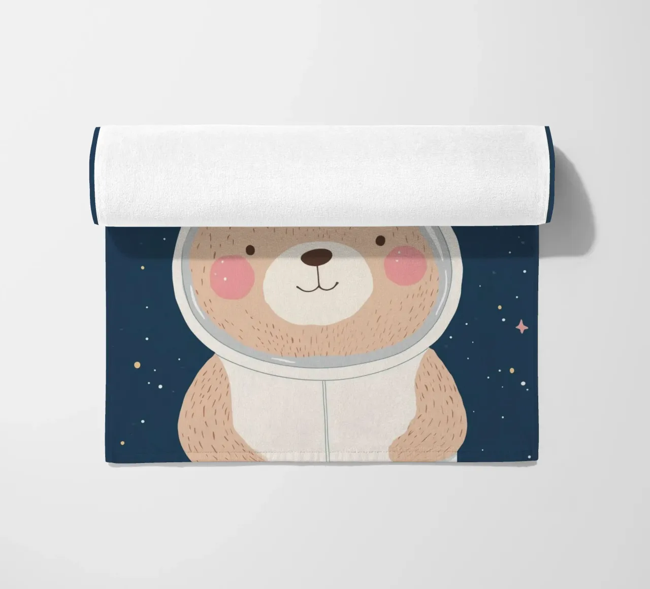 Orso nello spazio Illustrazione Affermazione positiva per bambini telo mare da Little Lola