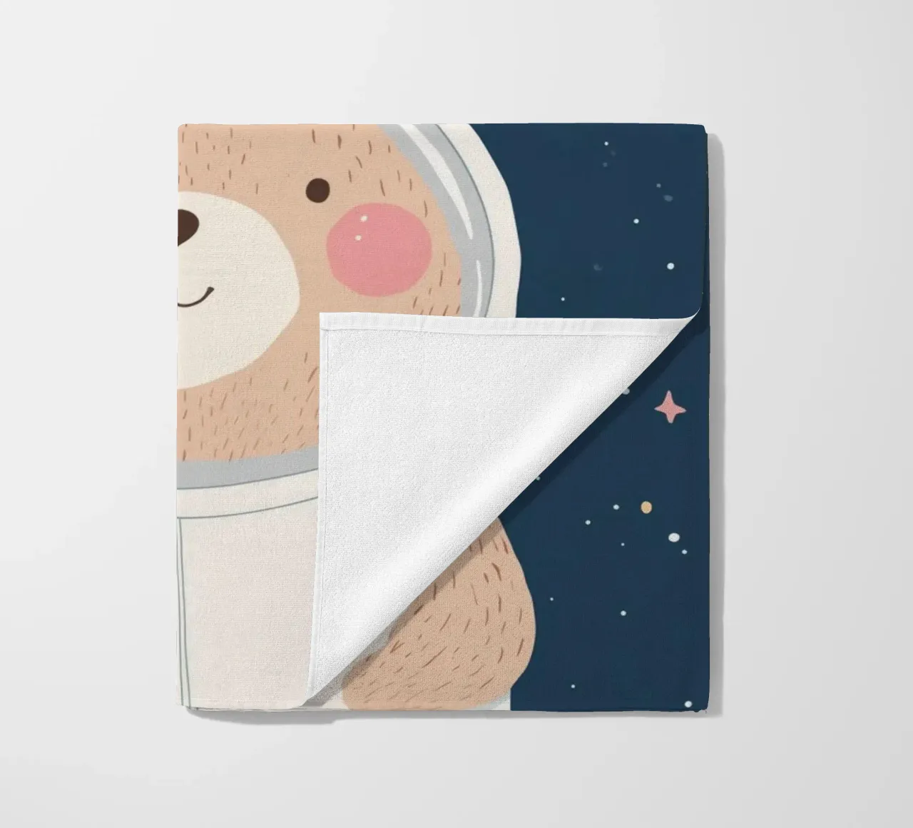Orso nello spazio Illustrazione Affermazione positiva per bambini telo mare da Little Lola