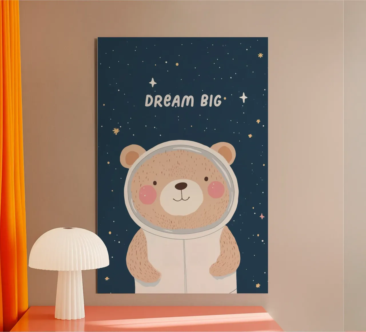 Bear in Space Illustration Positive Affirmation for children forex plate by Little Lola