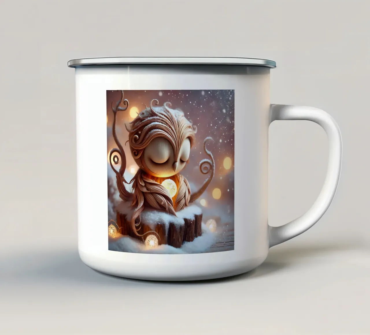 Twiglet enamel mug by Twinkle Art Studio