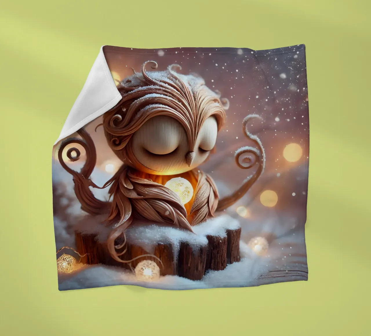 Twiglet fleece blanket by Twinkle Art Studio