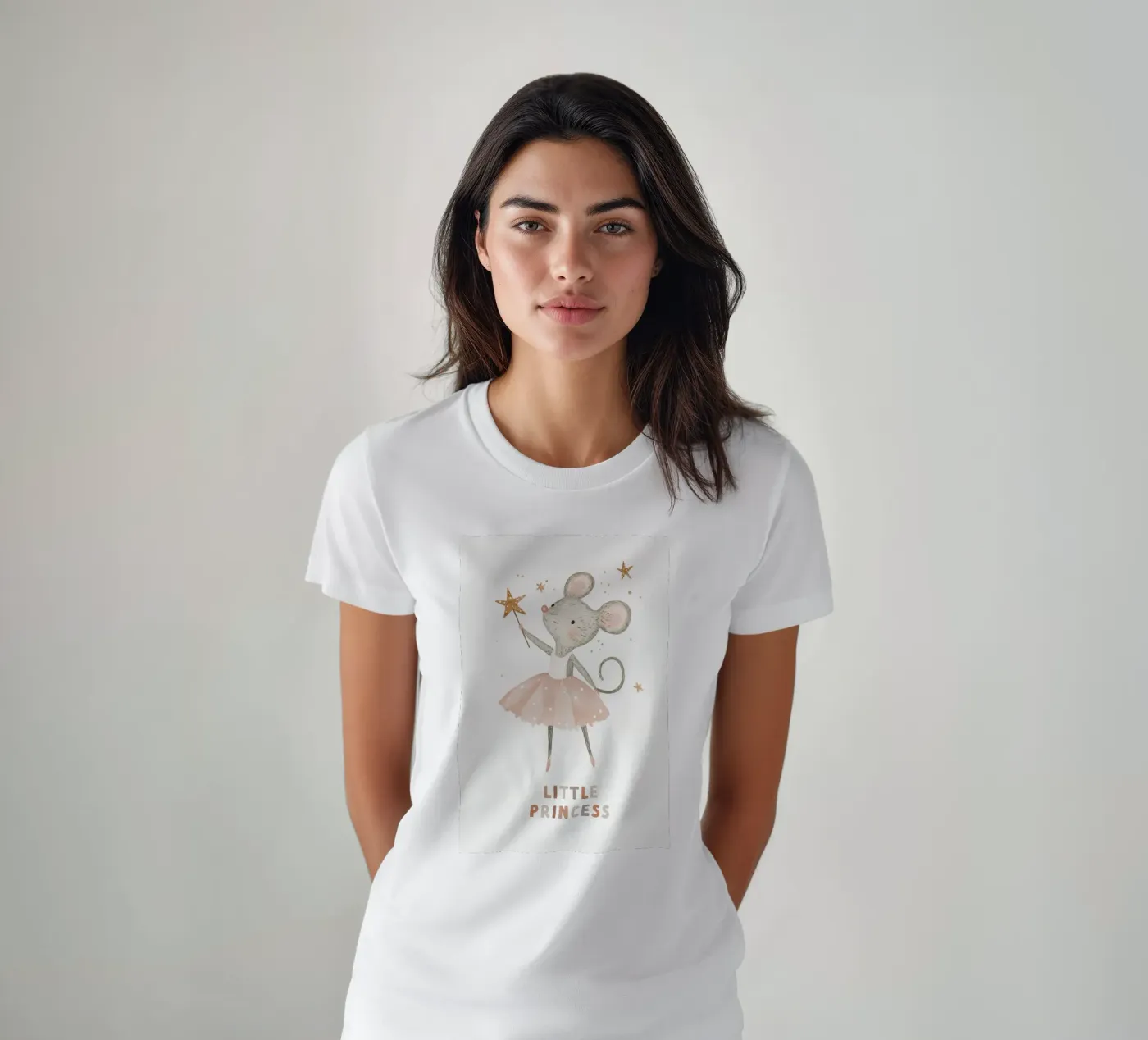 Poster della piccola principessa, stampa della ballerina del topo per la stanza dei bambini t-shirt da Little Lola