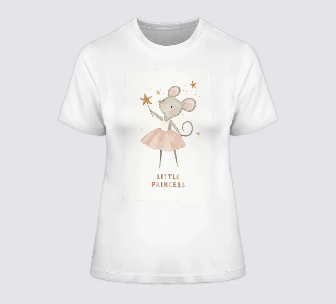 Poster della piccola principessa, stampa della ballerina del topo per la stanza dei bambini t-shirt da donna da Little Lola