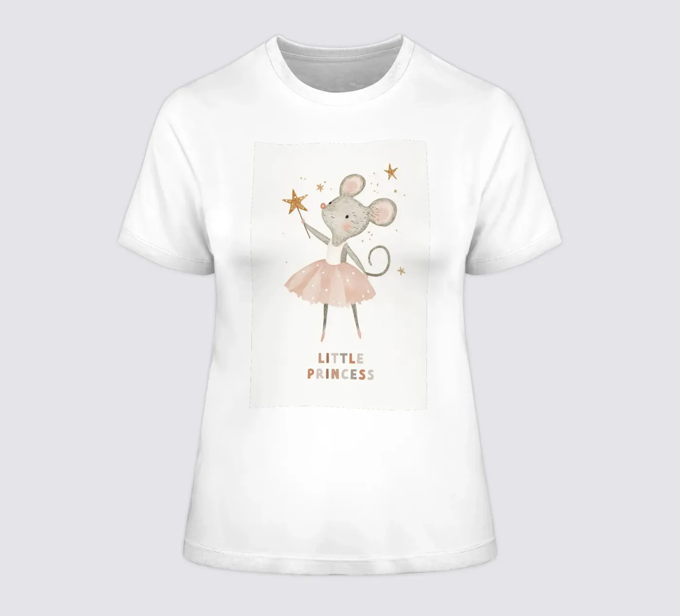 Poster della piccola principessa, stampa della ballerina del topo per la stanza dei bambini t-shirt da donna da Little Lola