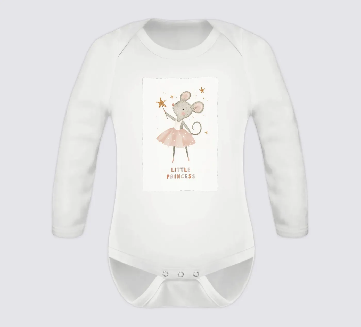 Poster della piccola principessa, stampa della ballerina del topo per la stanza dei bambini body neonato maniche lunghe da Little Lola