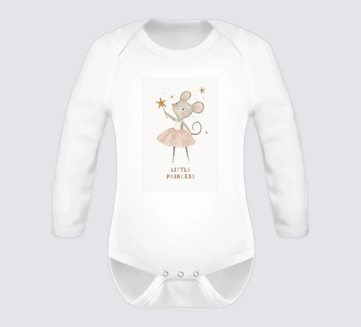 Poster della piccola principessa, stampa della ballerina del topo per la stanza dei bambini body neonato maniche lunghe da Little Lola