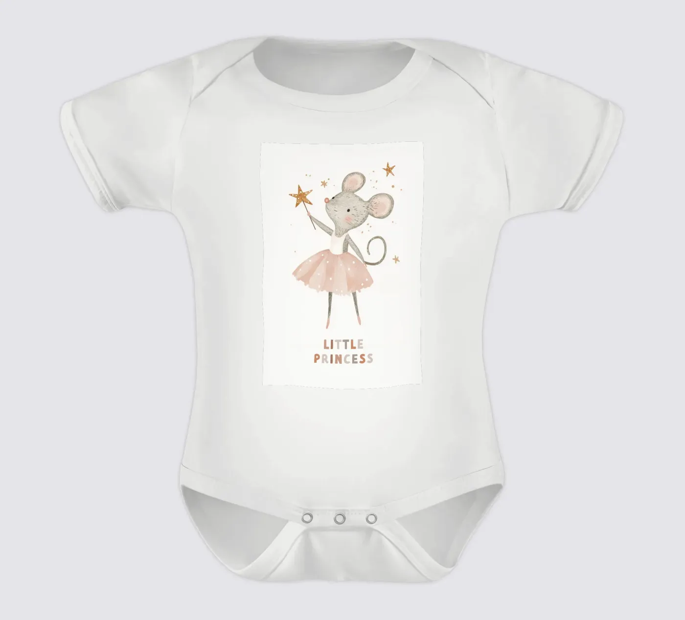 Kleine prinses Poster, Muis Ballerina Print voor kinderkamer babyrompertje korte mouwen van Little Lola