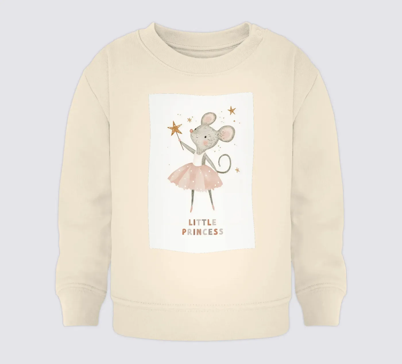 Poster della piccola principessa, stampa della ballerina del topo per la stanza dei bambini felpa neonato da Little Lola
