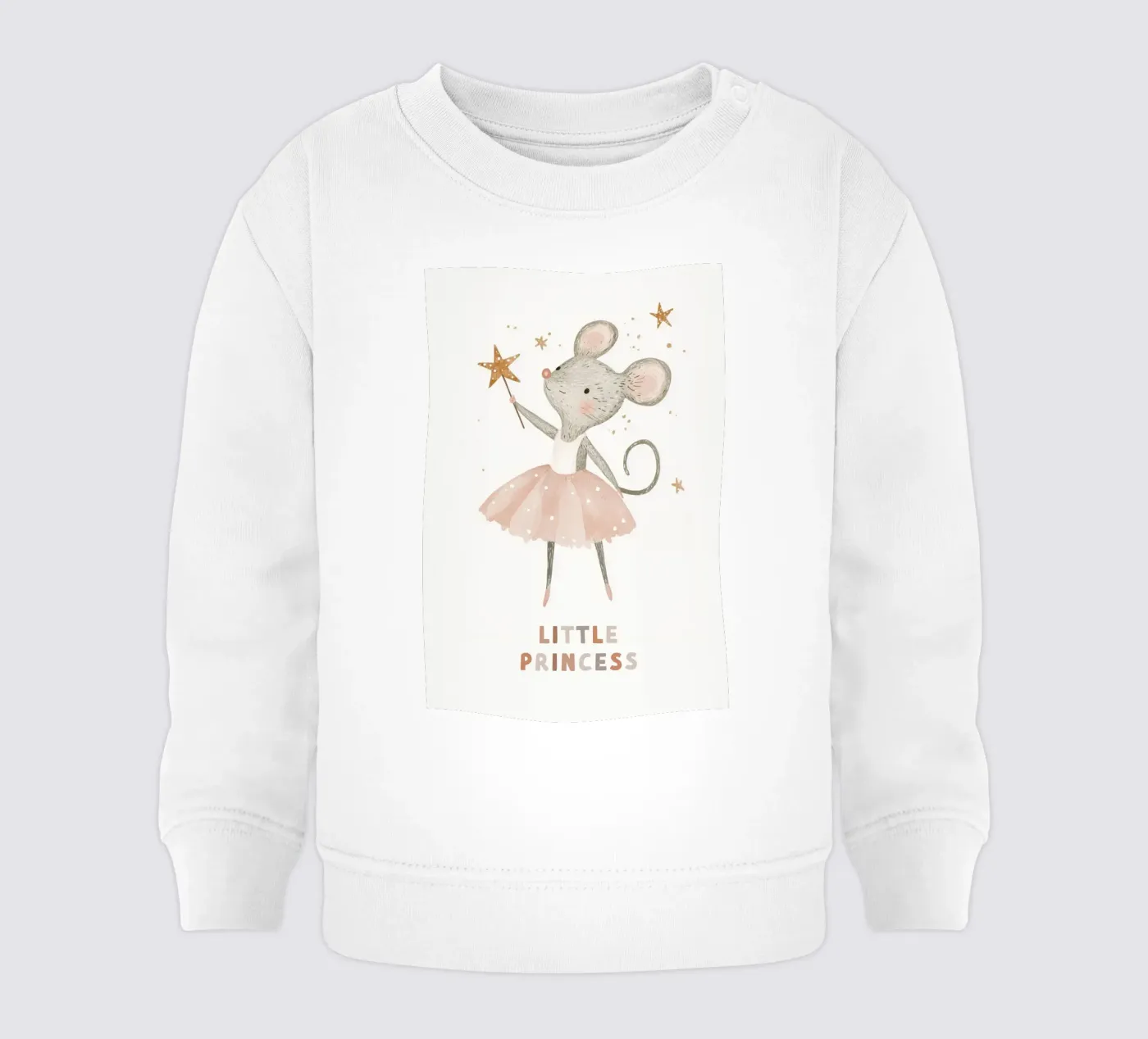 Poster della piccola principessa, stampa della ballerina del topo per la stanza dei bambini felpa neonato da Little Lola
