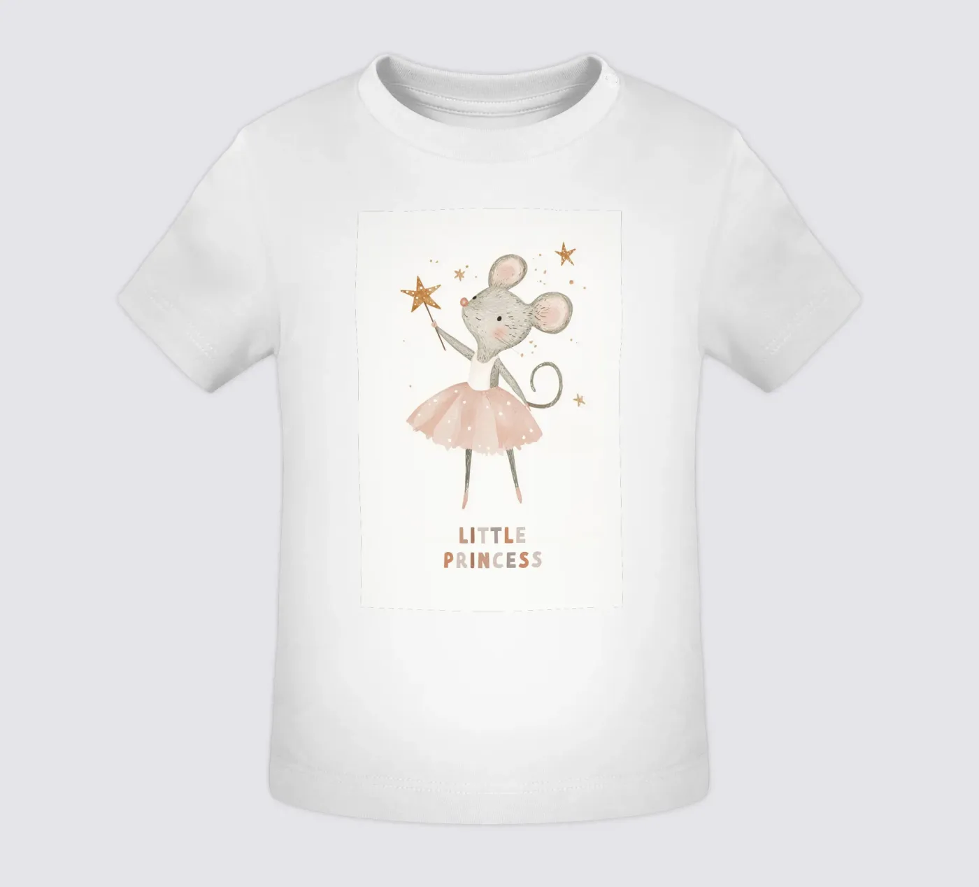 Poster della piccola principessa, stampa della ballerina del topo per la stanza dei bambini maglietta neonato da Little Lola
