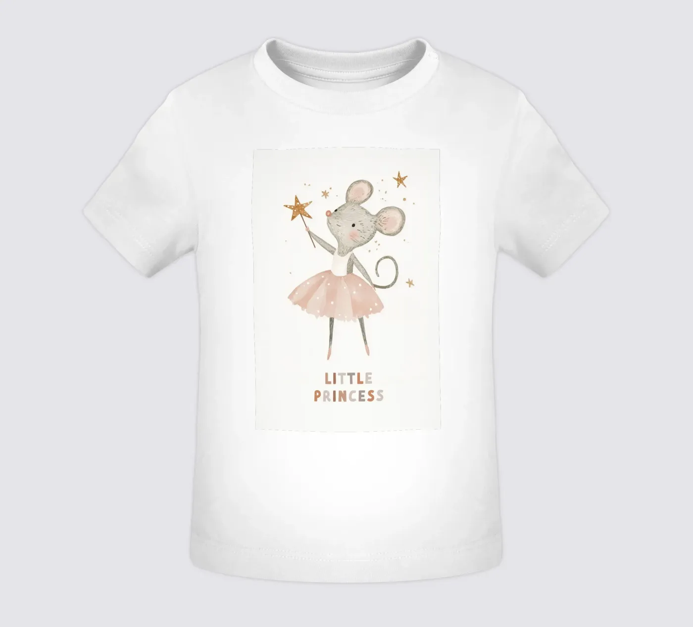 Poster della piccola principessa, stampa della ballerina del topo per la stanza dei bambini maglietta neonato da Little Lola