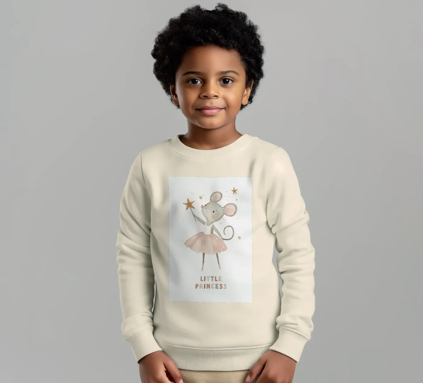Poster della piccola principessa, stampa della ballerina del topo per la stanza dei bambini felpa bambino da Little Lola