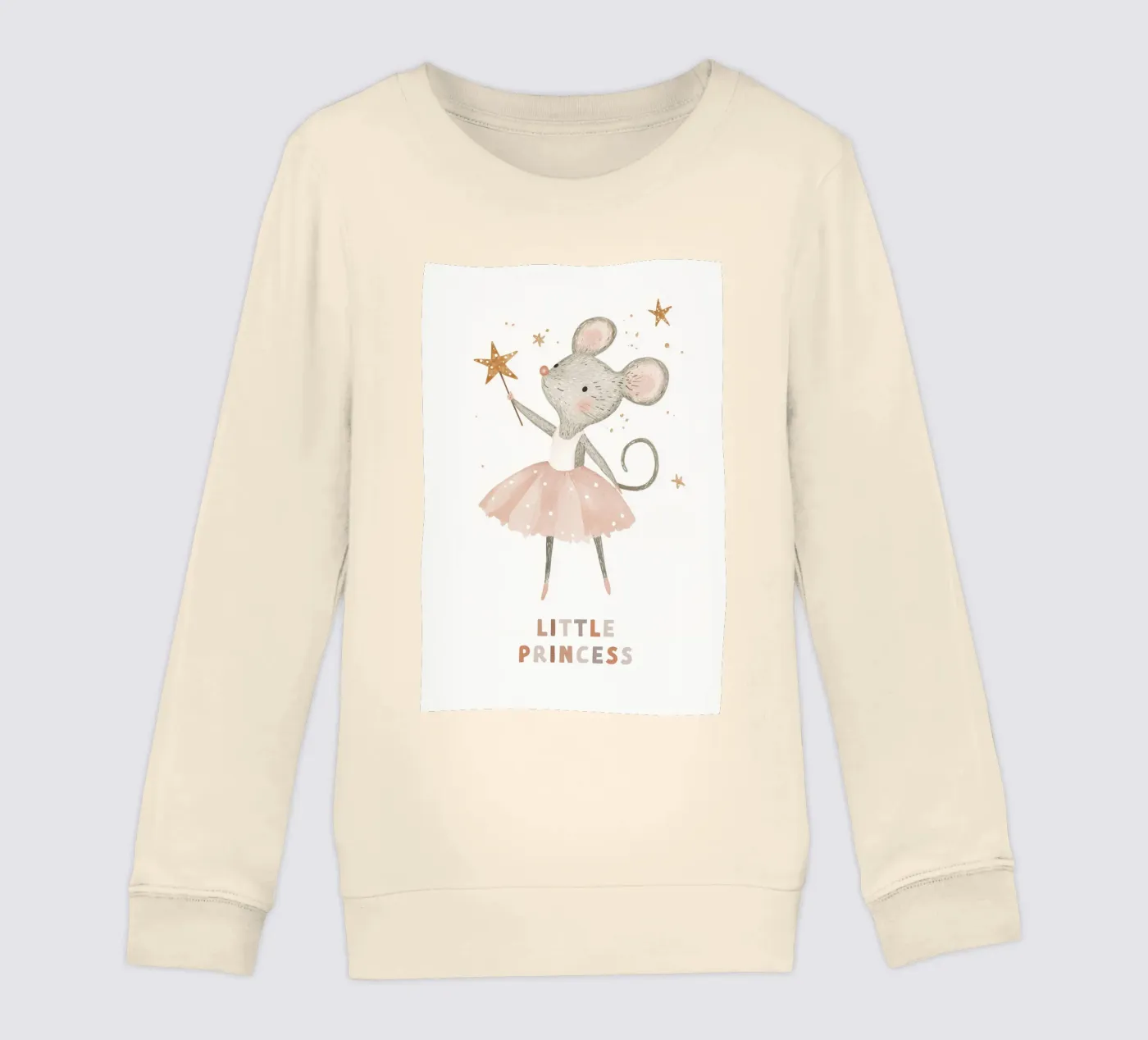 Poster della piccola principessa, stampa della ballerina del topo per la stanza dei bambini felpa bambino da Little Lola
