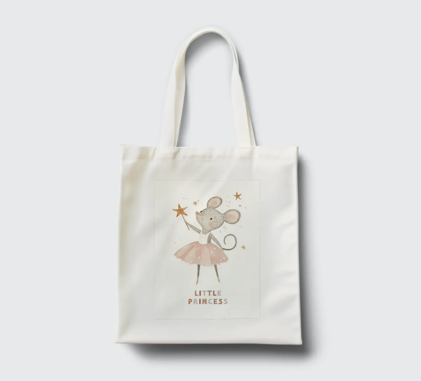 Poster della piccola principessa, stampa della ballerina del topo per la stanza dei bambini borsa in juta da Little Lola