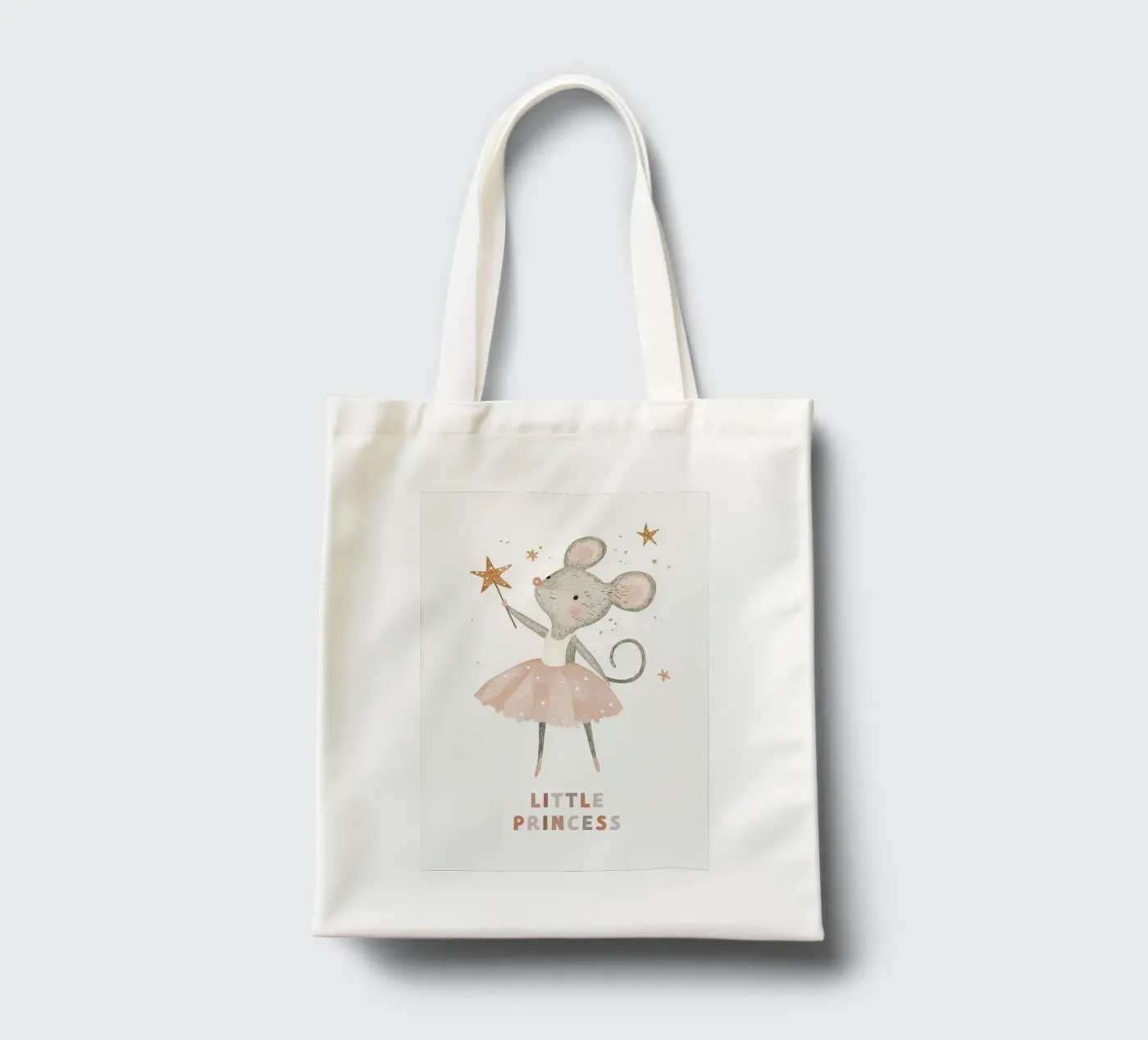 Poster della piccola principessa, stampa della ballerina del topo per la stanza dei bambini borsa in juta da Little Lola