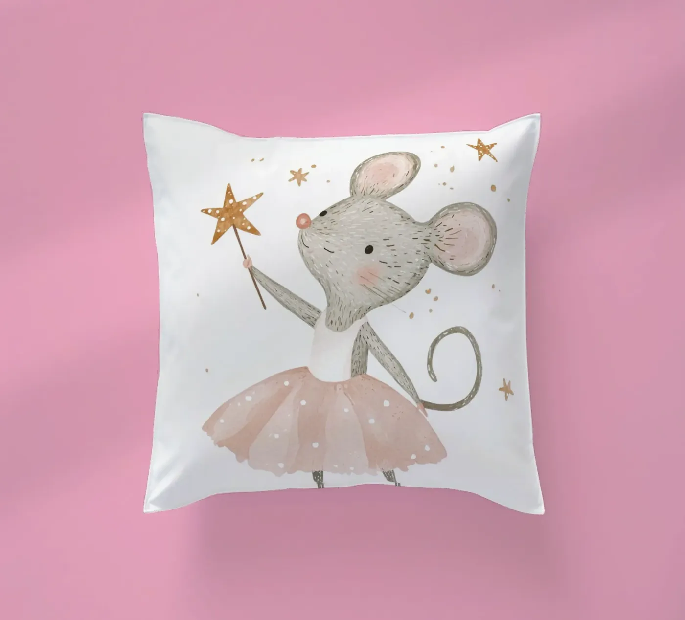 Poster della piccola principessa, stampa della ballerina del topo per la stanza dei bambini cuscino da Little Lola