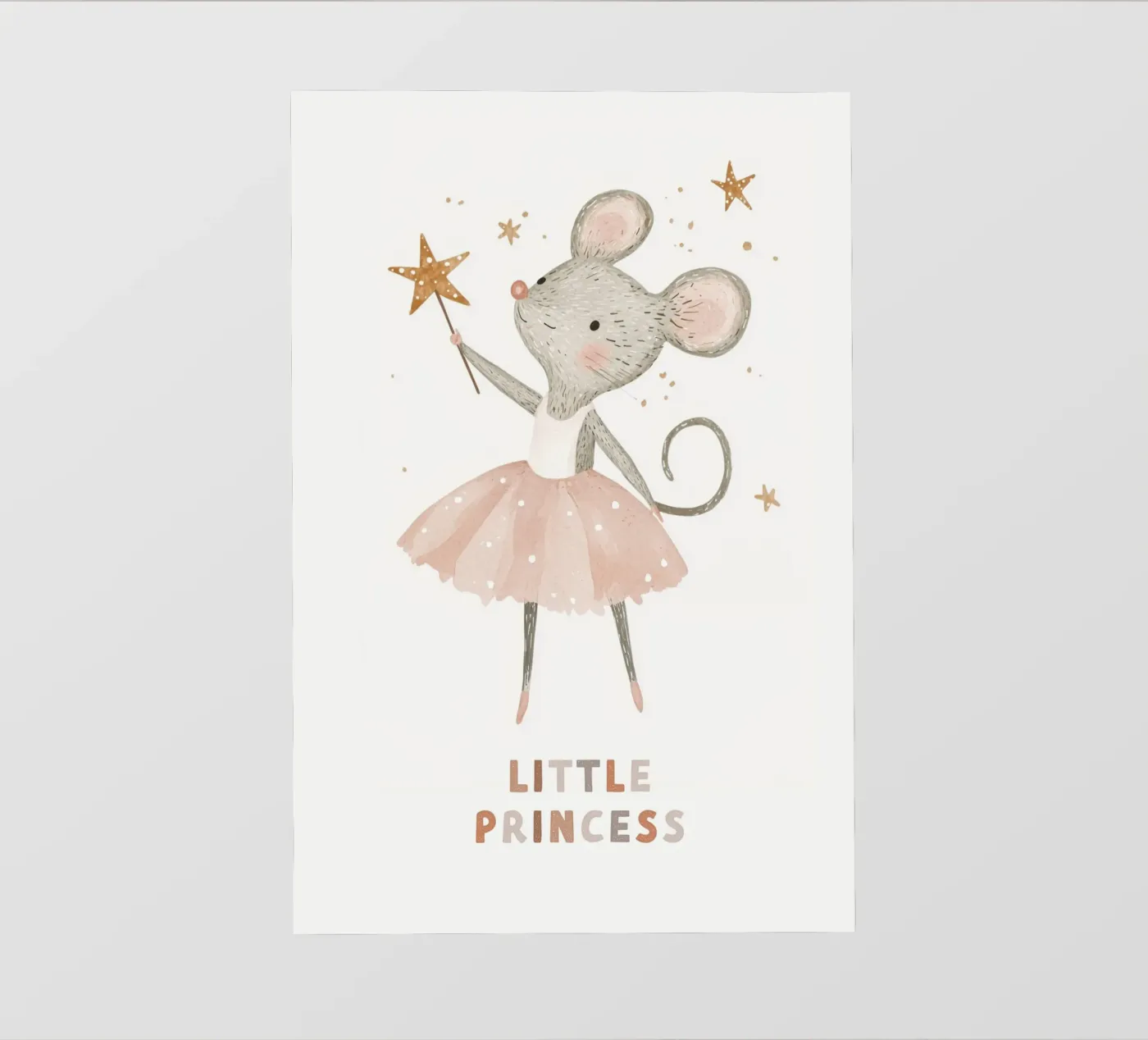 Poster della piccola principessa, stampa della ballerina del topo per la stanza dei bambini pellicola backlit da Little Lola
