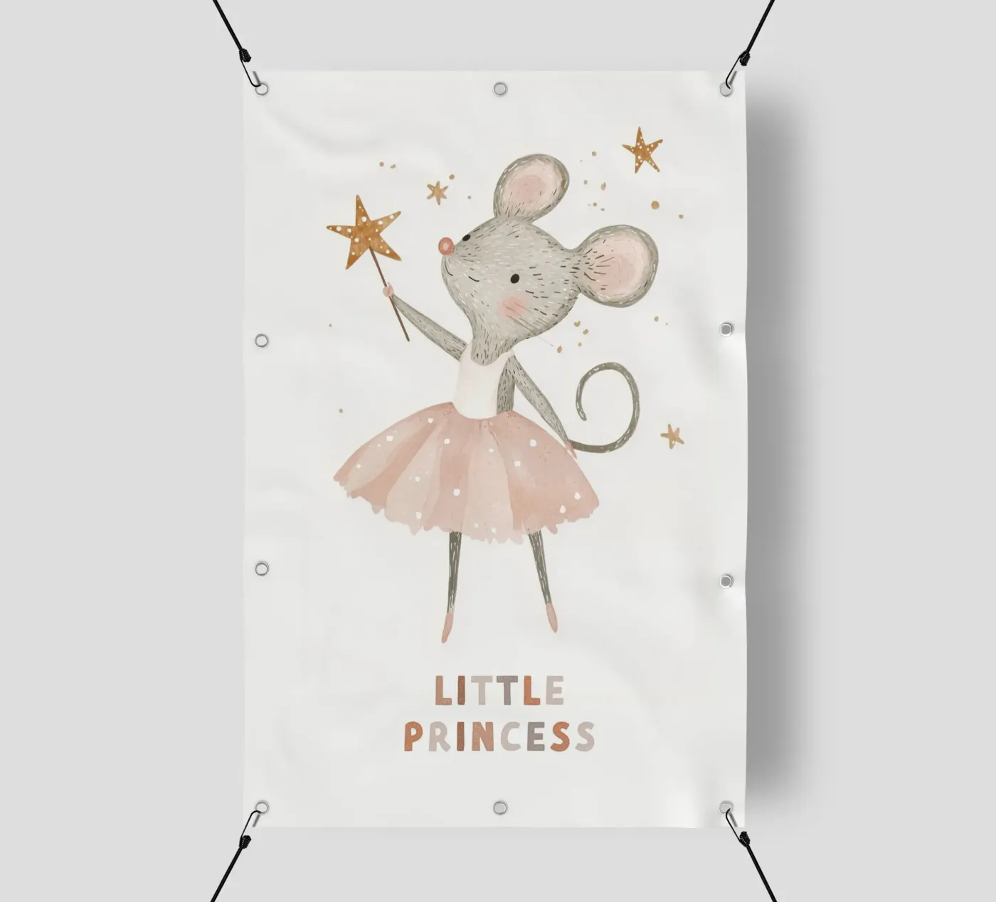 Poster della piccola principessa, stampa della ballerina del topo per la stanza dei bambini telo in pvc da Little Lola