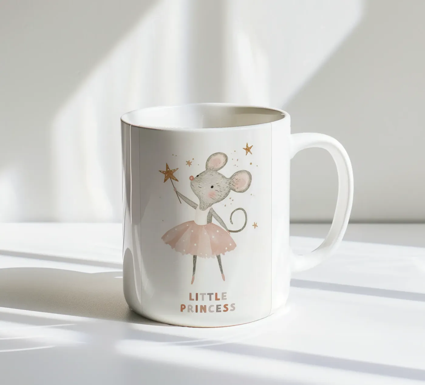Poster della piccola principessa, stampa della ballerina del topo per la stanza dei bambini tazza in ceramica da Little Lola