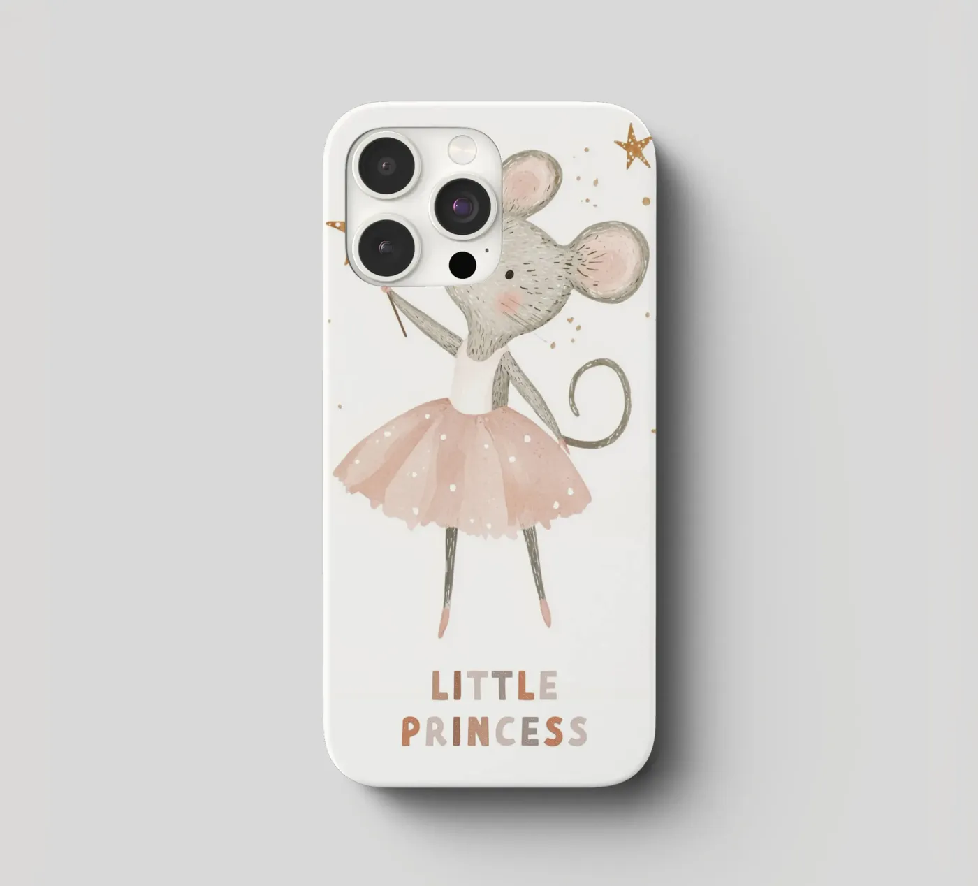 Poster della piccola principessa, stampa della ballerina del topo per la stanza dei bambini cover iphone da Little Lola