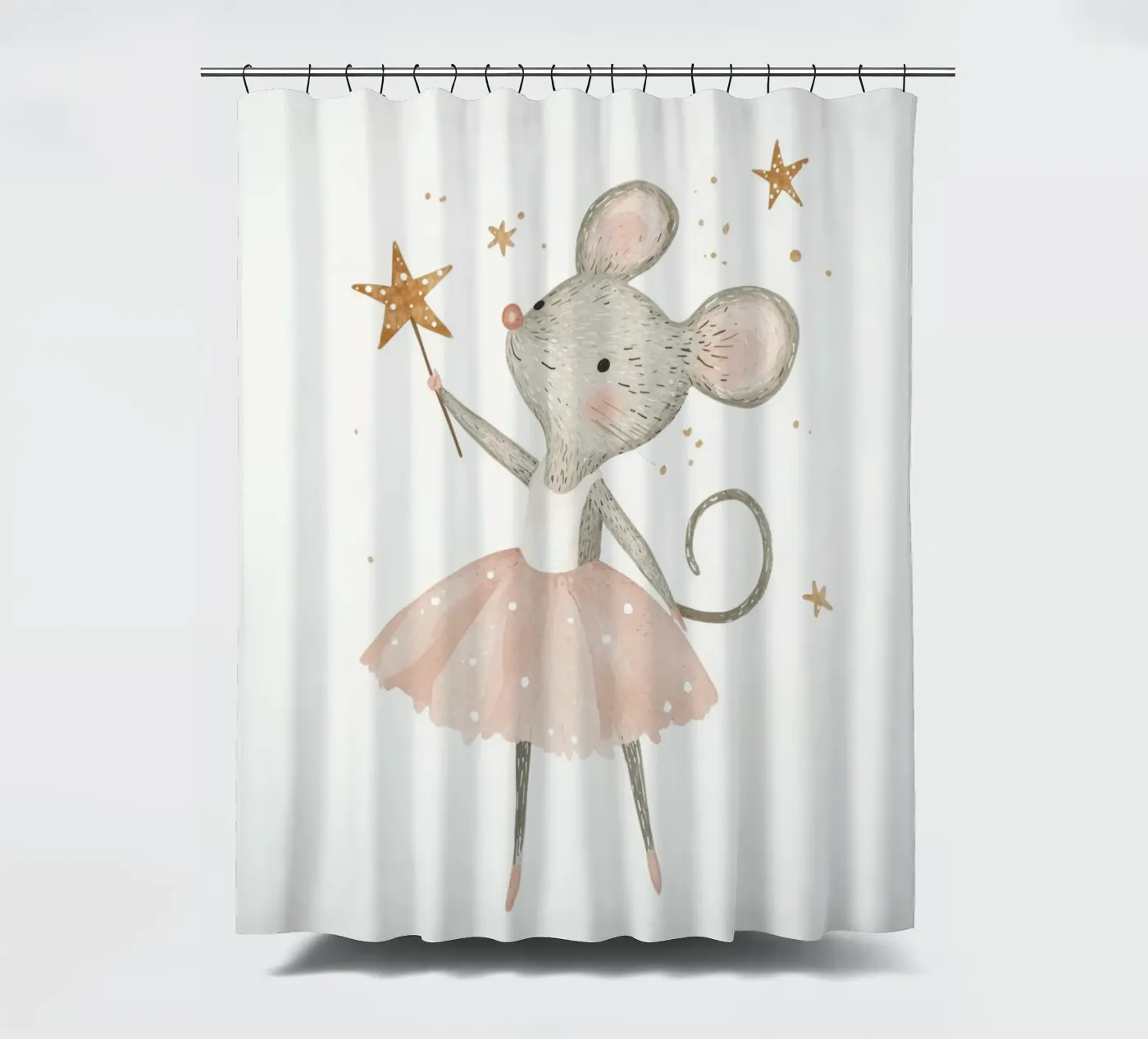 Poster della piccola principessa, stampa della ballerina del topo per la stanza dei bambini tenda da doccia da Little Lola