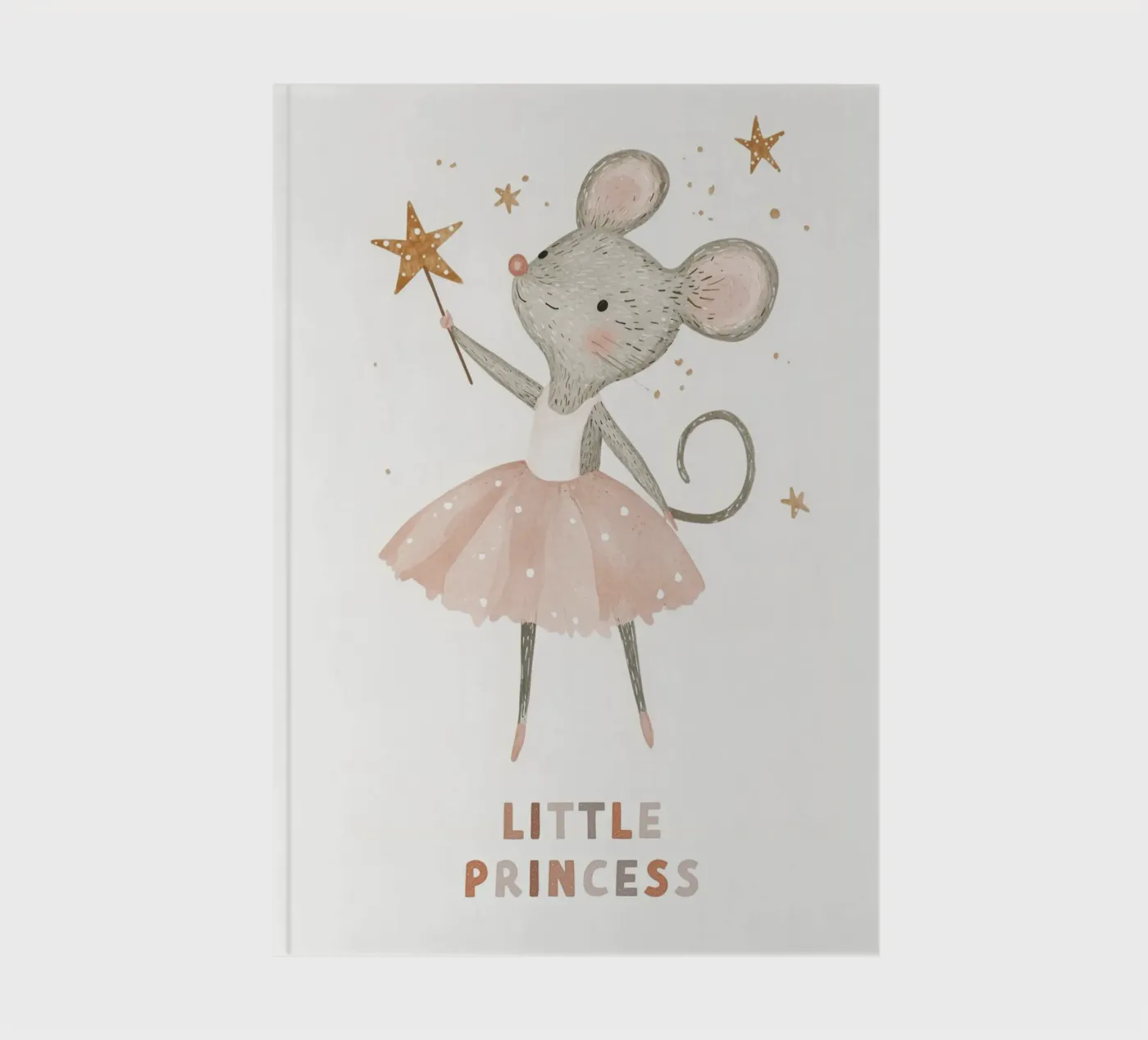 Poster della piccola principessa, stampa della ballerina del topo per la stanza dei bambini quaderno da Little Lola