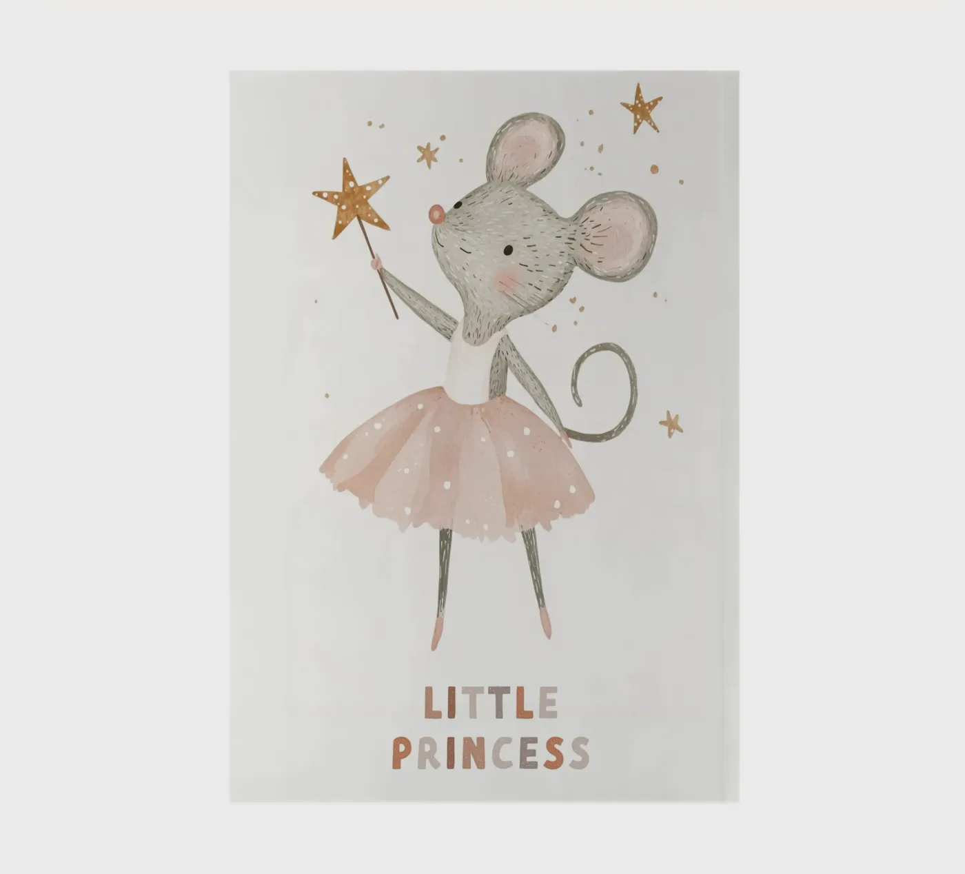 Poster della piccola principessa, stampa della ballerina del topo per la stanza dei bambini quaderno da Little Lola