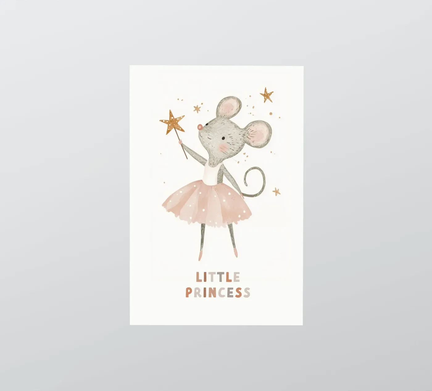 Poster della piccola principessa, stampa della ballerina del topo per la stanza dei bambini adesivo da Little Lola