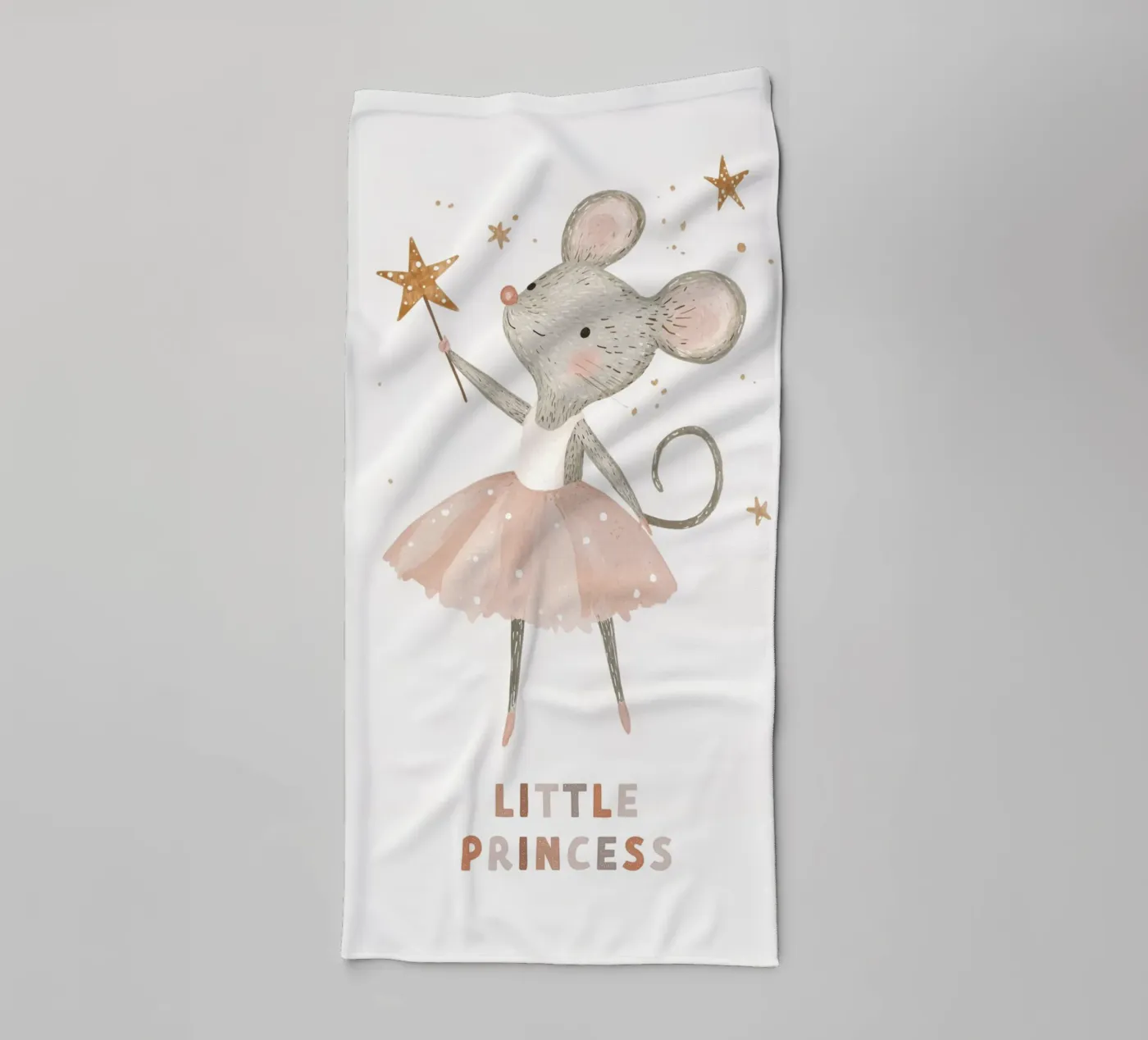 Poster della piccola principessa, stampa della ballerina del topo per la stanza dei bambini asciugamano da bagno da Little Lola